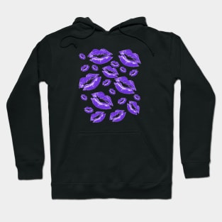 Cover Me In Kisses Gothic Purple Lipstick Flirtatious Fun Hoodie